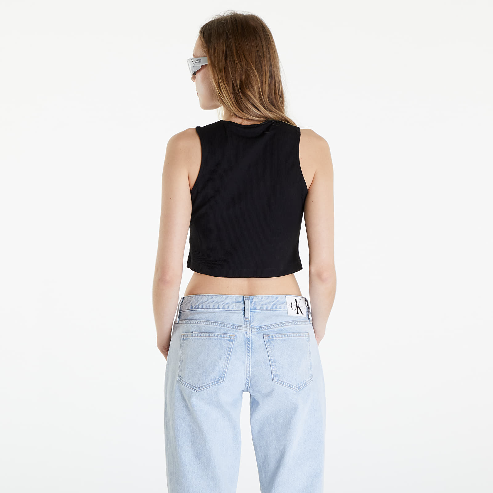 Koszulki na ramiączkach Calvin Klein Jeans Seaming Rib Tank Top Black