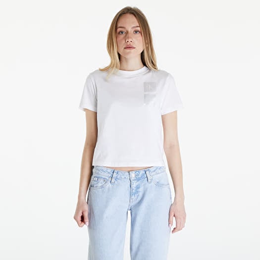 Póló Calvin Klein Jeans Satin Boxes Baby Tee White