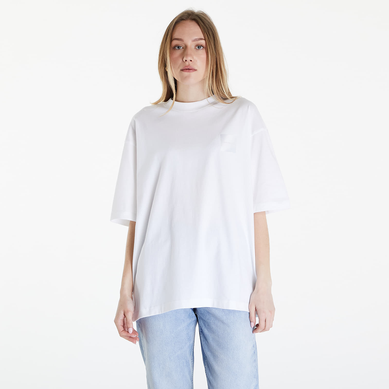 Levně Calvin Klein Jeans Warp Logo Boyfriend T-Shirt White