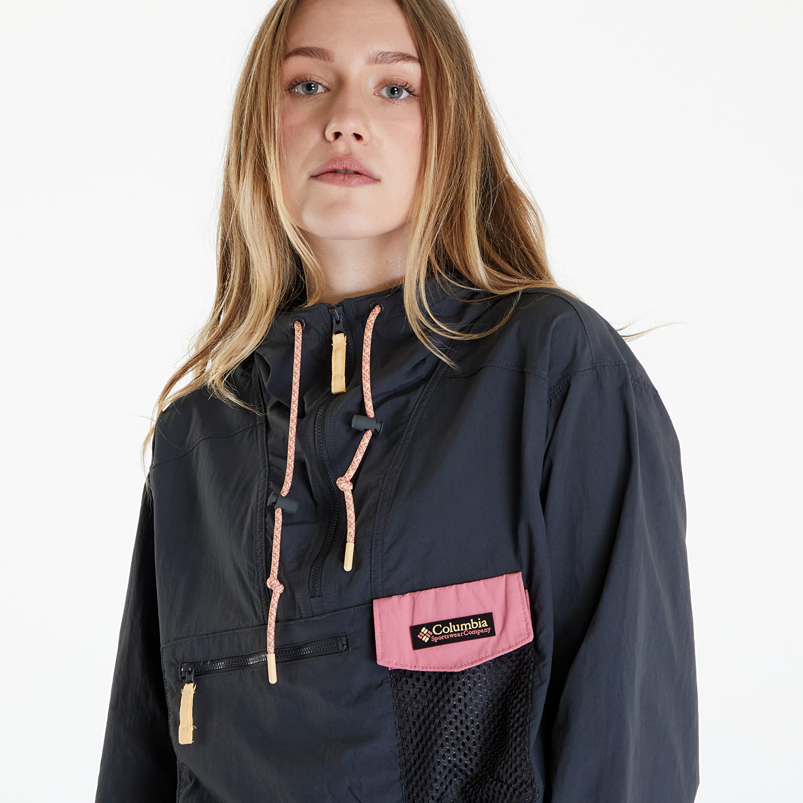Valmentajan takit Columbia Painted Peak™ Cropped Wind Jacket Shark/ Pink Agave