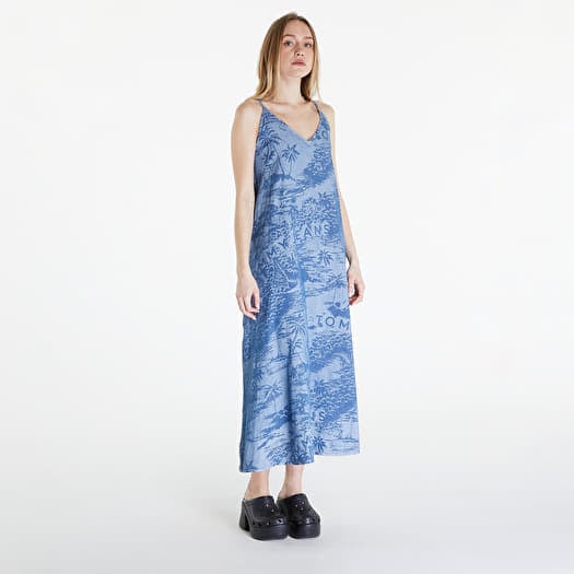 Šaty Tommy Jeans Chambray Sleeveless Maxi Dress Hawaiian Denim Laser