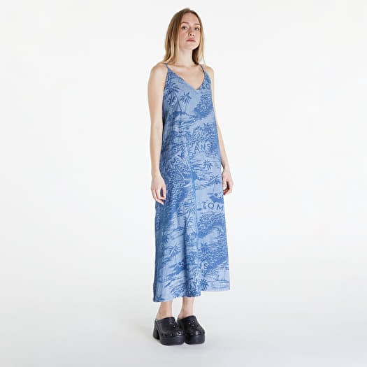 Jurk Tommy Jeans Chambray Sleeveless Maxi Dress Hawaiian Denim Laser