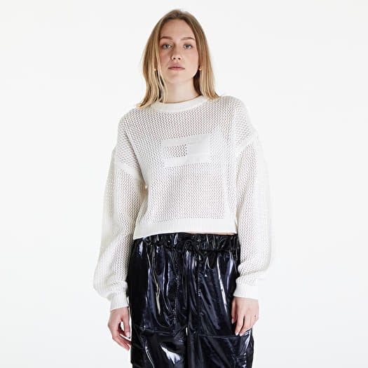 Sweter Tommy Jeans Open Stitch Flag Sweater Ancient White