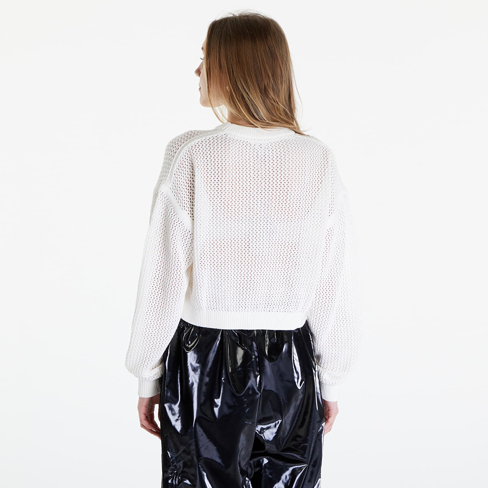 Svetry Tommy Jeans Open Stitch Flag Sweater Ancient White