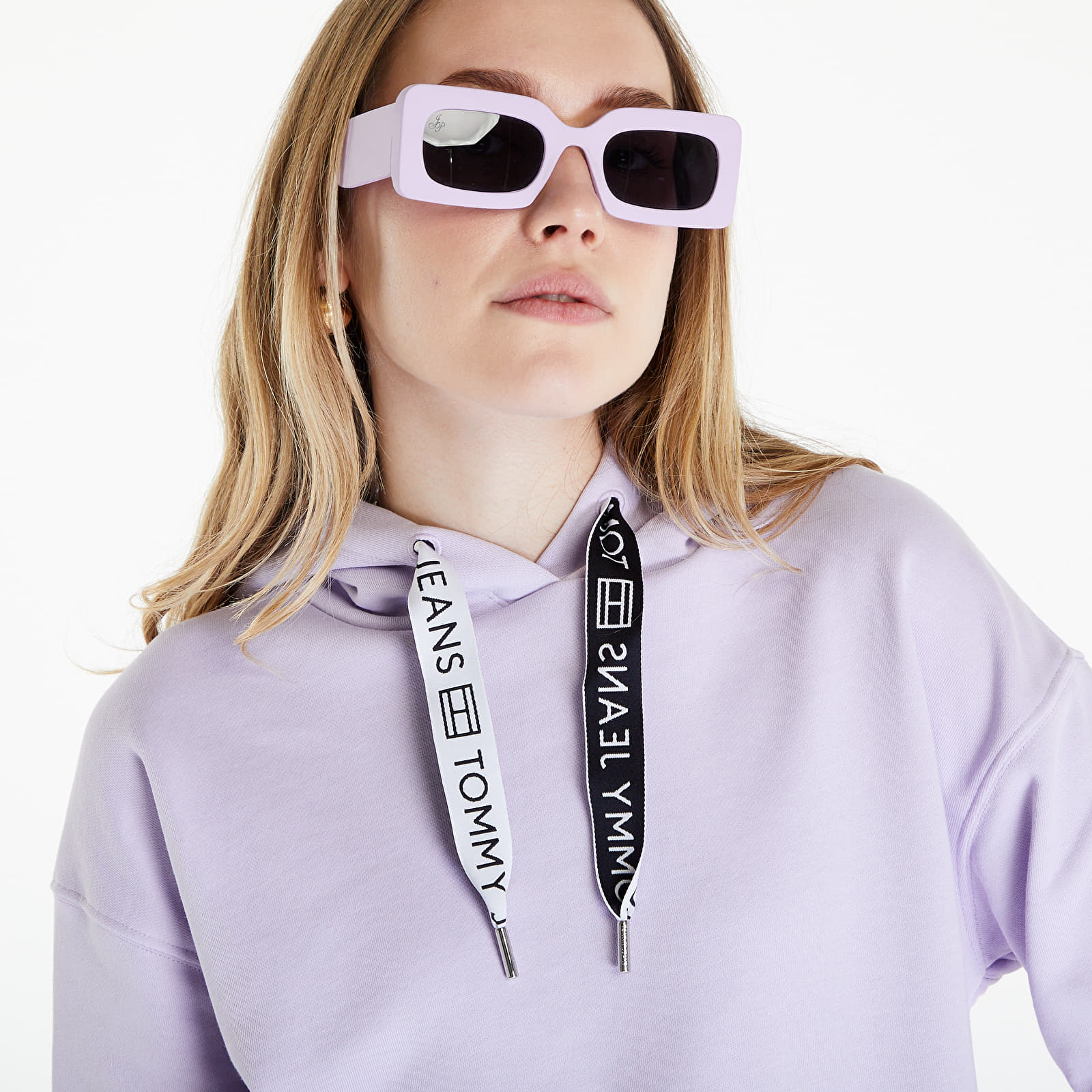 Hoodies and sweatshirts  Tommy Jeans Boxy Logo Drawcord Hoodie Lavender Flower