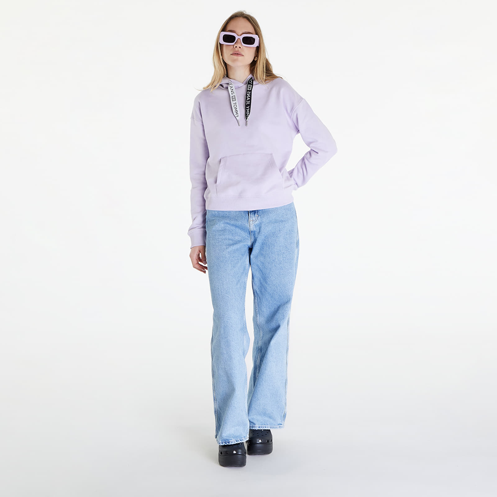 Hoodies and sweatshirts  Tommy Jeans Boxy Logo Drawcord Hoodie Lavender Flower