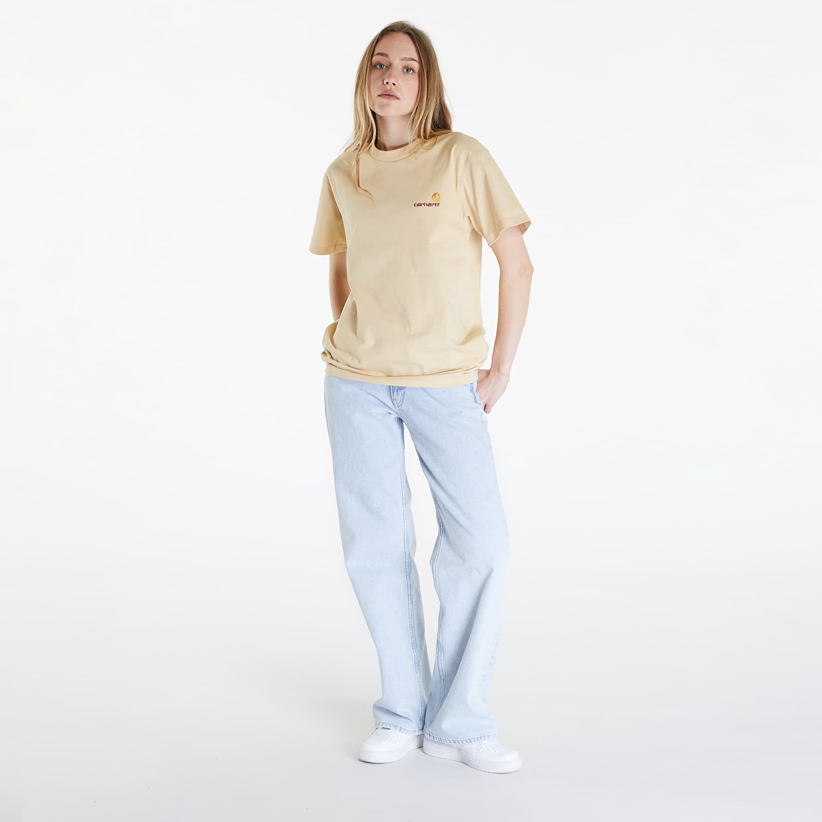 Tričká Carhartt WIP S/S American Script T-Shirt UNISEX Rattan