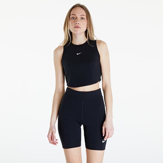 Tank Top Nike Sportswear Essentials Women's Ribbed Cropped Tank Black/ Sail