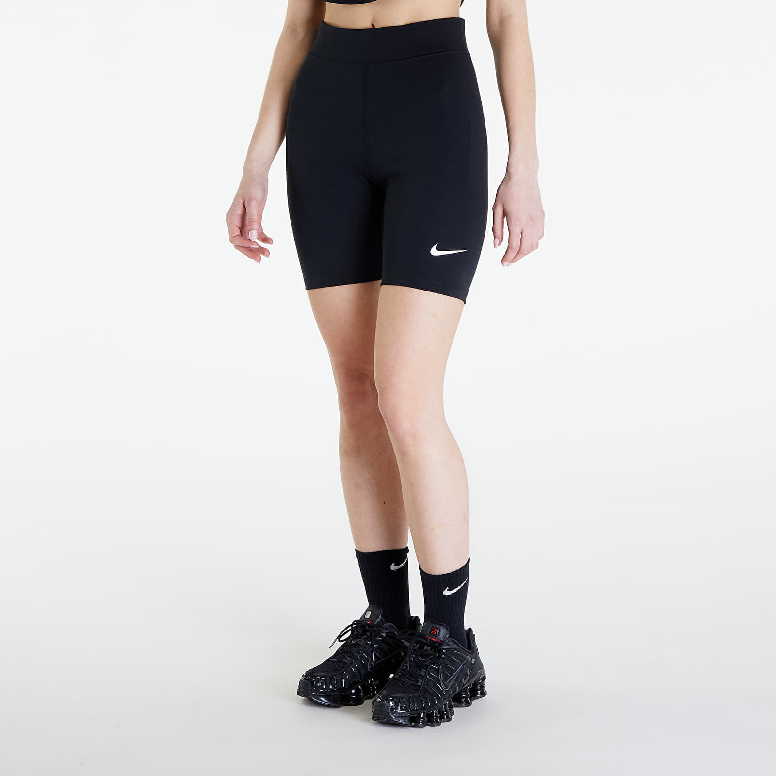 Къси панталони Nike Sportswear Classics Women’s High-Waisted 8″ Biker Shorts Black/ Sail