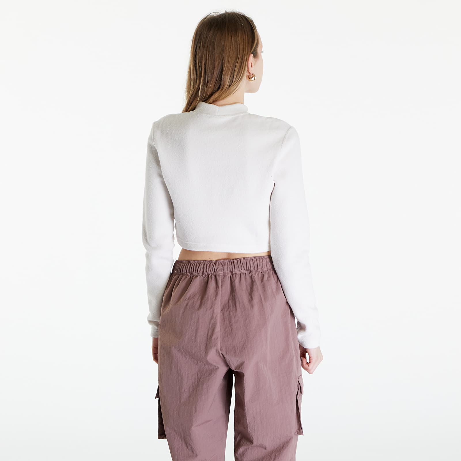 Tank Topid Nike Sportswear Phoenix Plush Women's Long-Sleeve Crop Top Lt Orewood Brn/ Sail