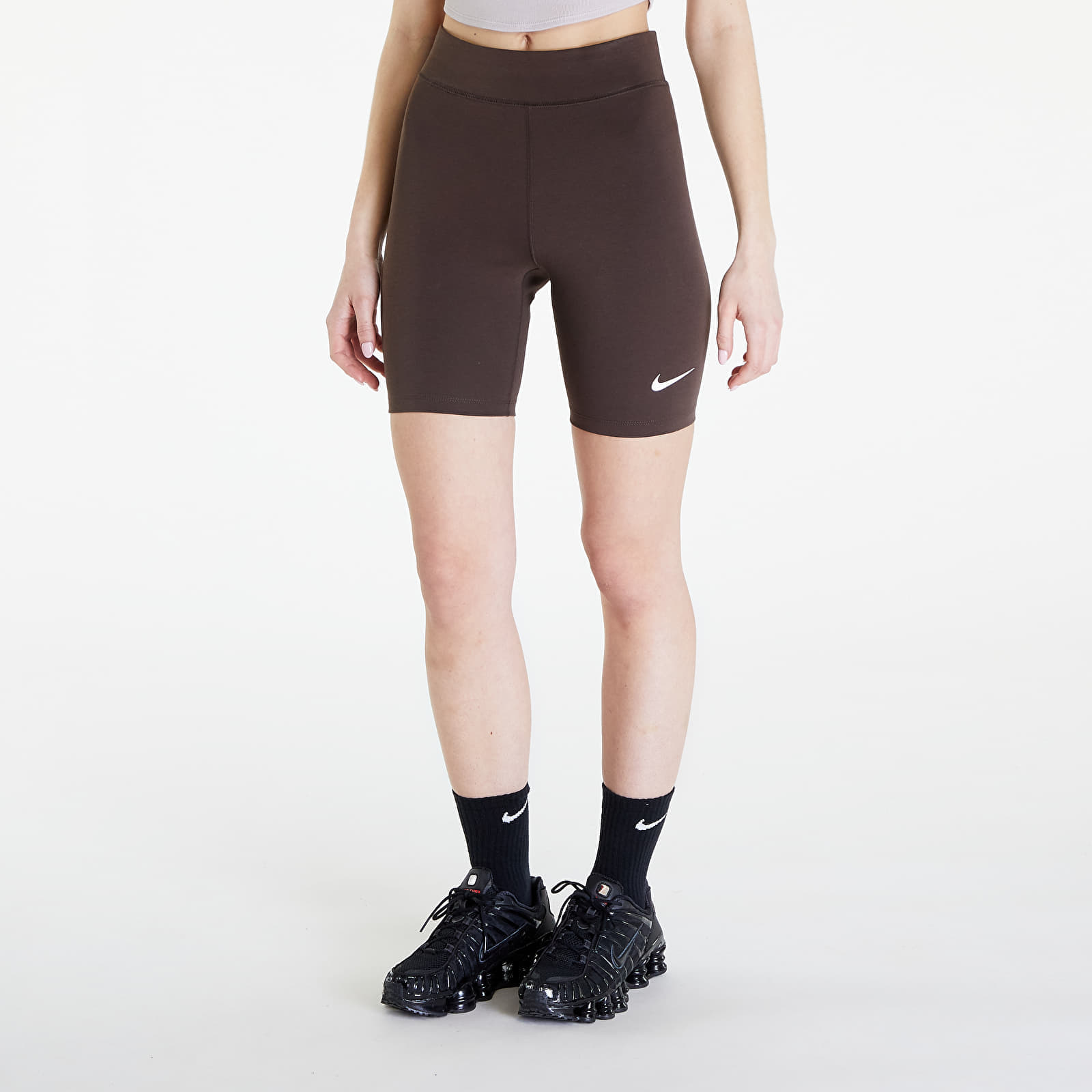Къси панталони Nike Sportswear Classics Women’s High-Waisted 8″ Biker Shorts Baroque Brown/ Sail