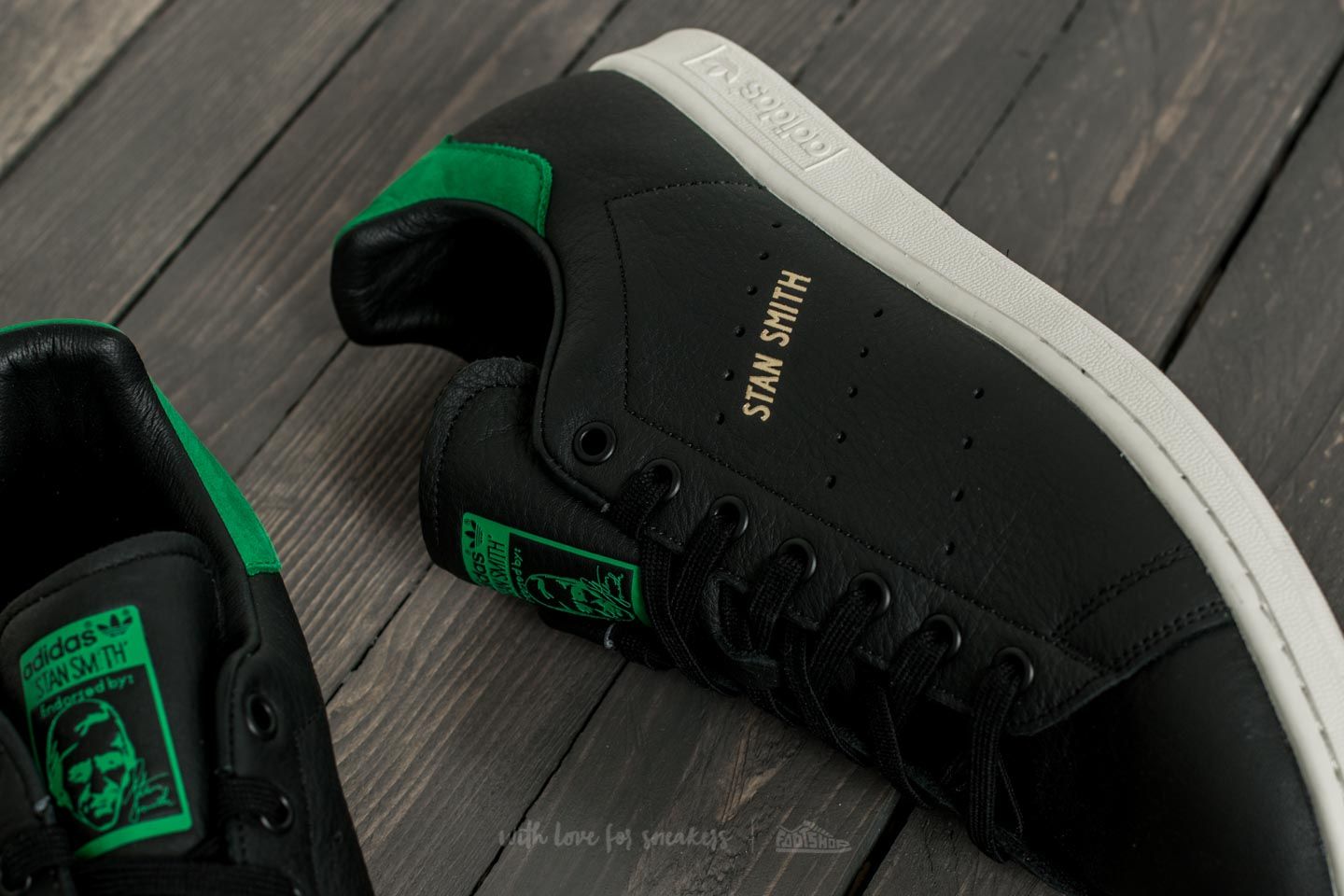 Men's shoes adidas Stan Smith Core Black/ Core Black/ Green