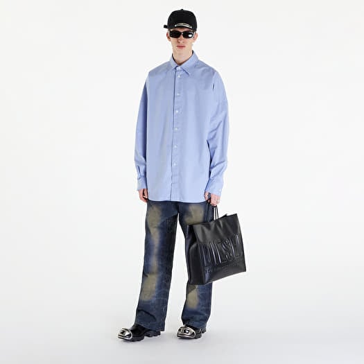 Diesel S-CLES-D – Camicia Uomo In Cotone A Maniche Lunghe Con Stampa Logo D All-Over