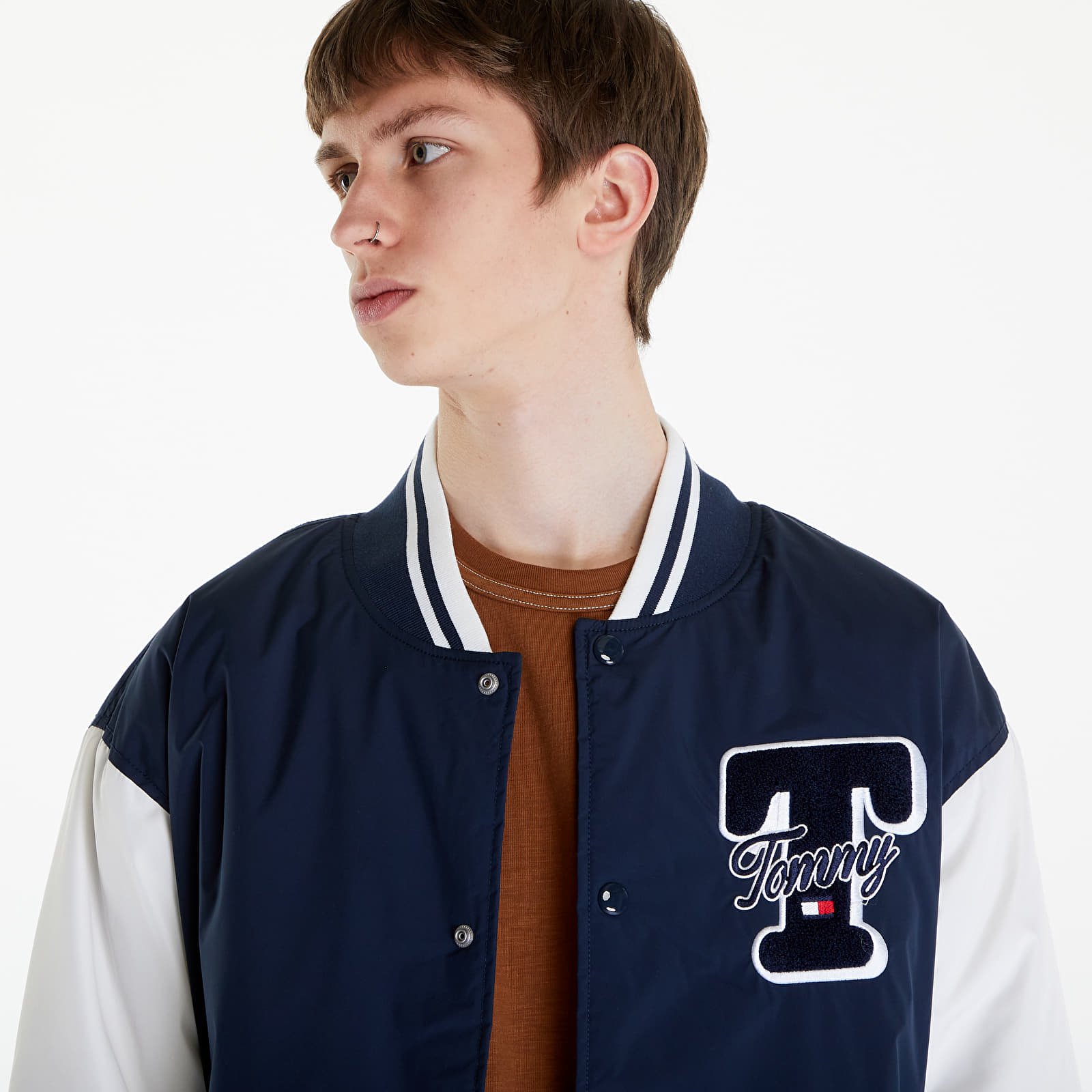 Dzsekik Tommy Jeans Colorblock Varsity Jacket Blue