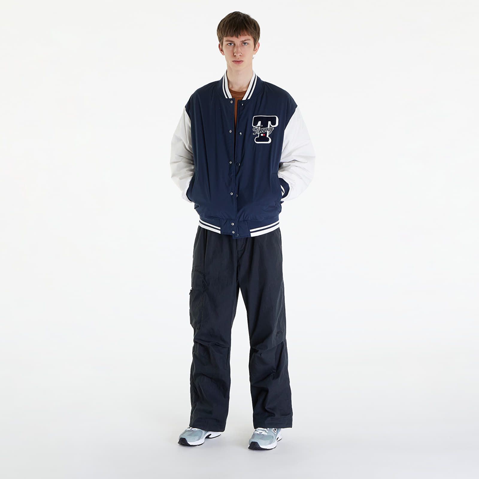 Dzsekik Tommy Jeans Colorblock Varsity Jacket Blue