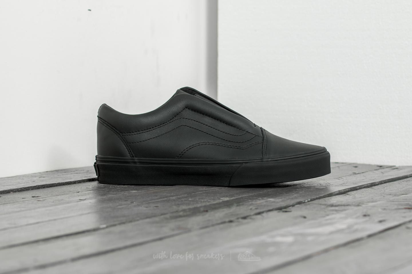 Herren Sneaker und Schuhe Vans Old Skool Laceless Leather Black