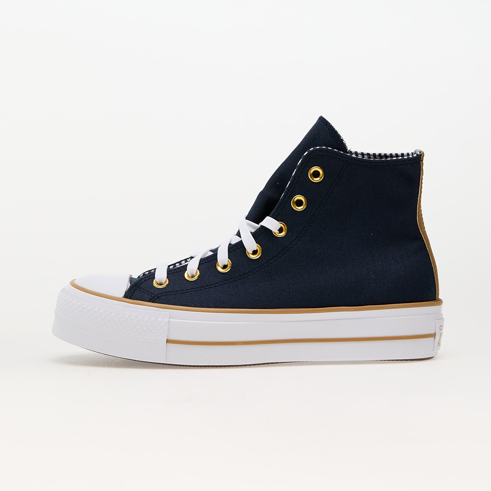 Damesschoenen Converse Chuck Taylor All Star Lift Platform Herringbone Stripe Obsidian/ White/ Trek Tan