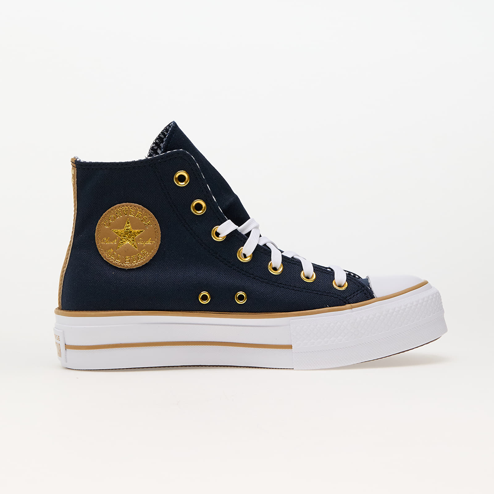 Damen Sneaker und Schuhe Converse Chuck Taylor All Star Lift Platform Herringbone Stripe Obsidian/ White/ Trek Tan
