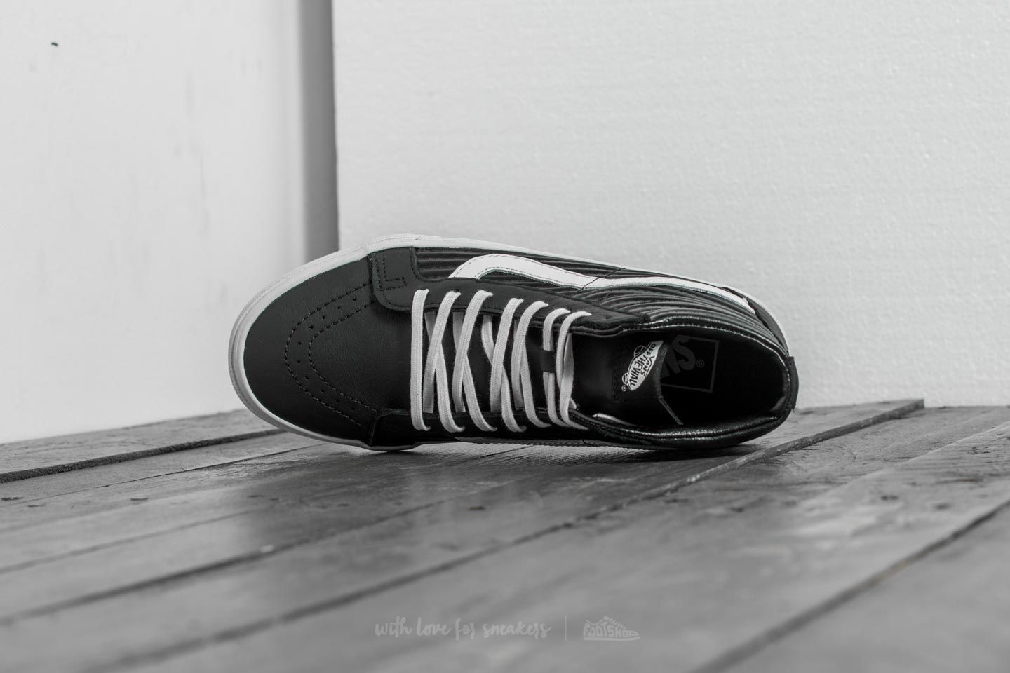 Zapatillas mujer Vans SK8-Hi Reissue (Moto Leather) Black/ Blanc de Blanc