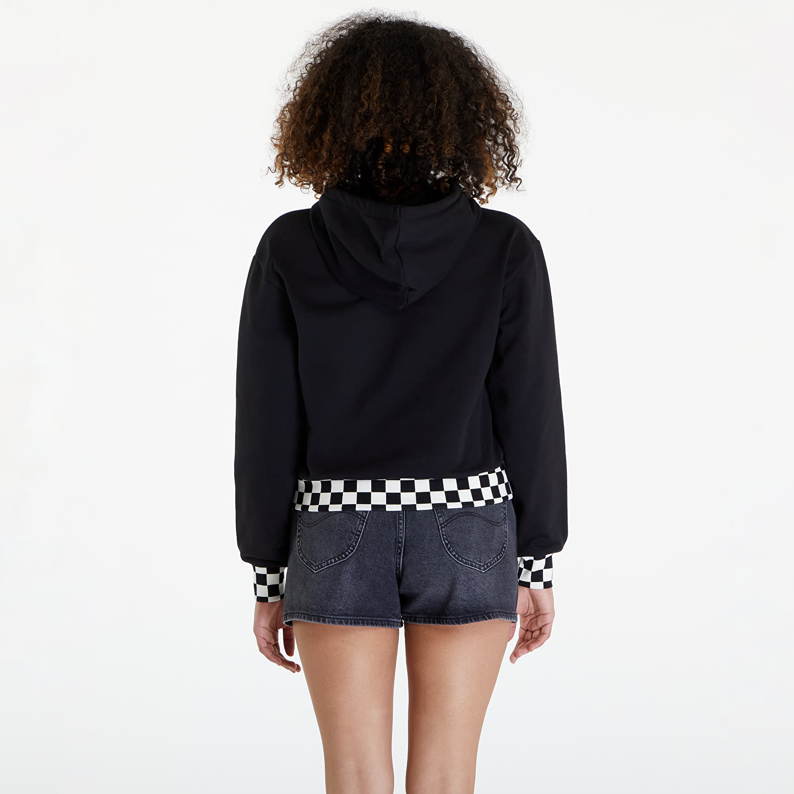 Mikiny Vans Boom Boom Check Crop Ii Black