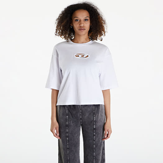 DIESEL T-ROWY-ODTシャツ xs Women's Boxy T-shirt with embroidered D | Black | Diesel