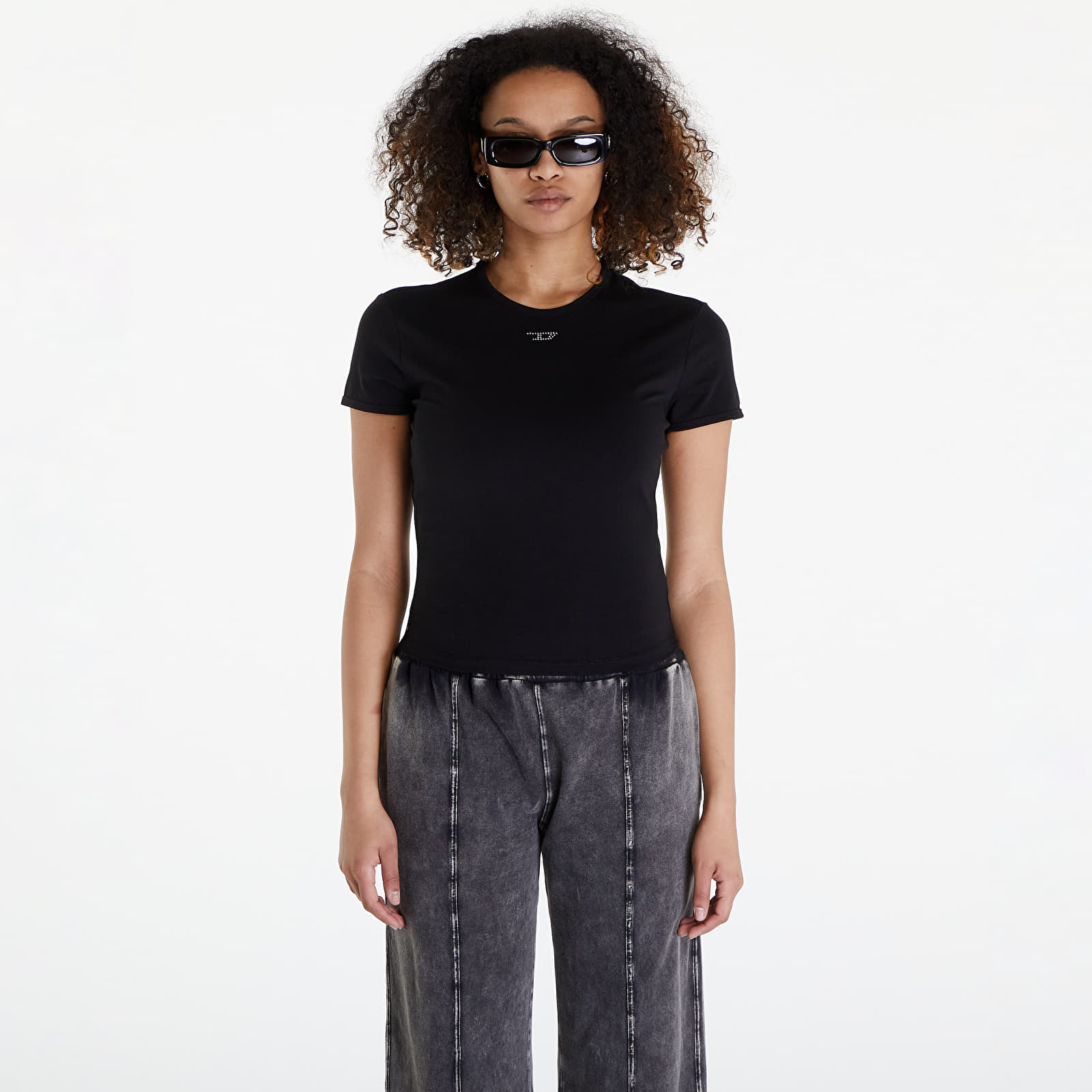 Pólók Diesel T-Uncutie-Long-N15 T-Shirt Black