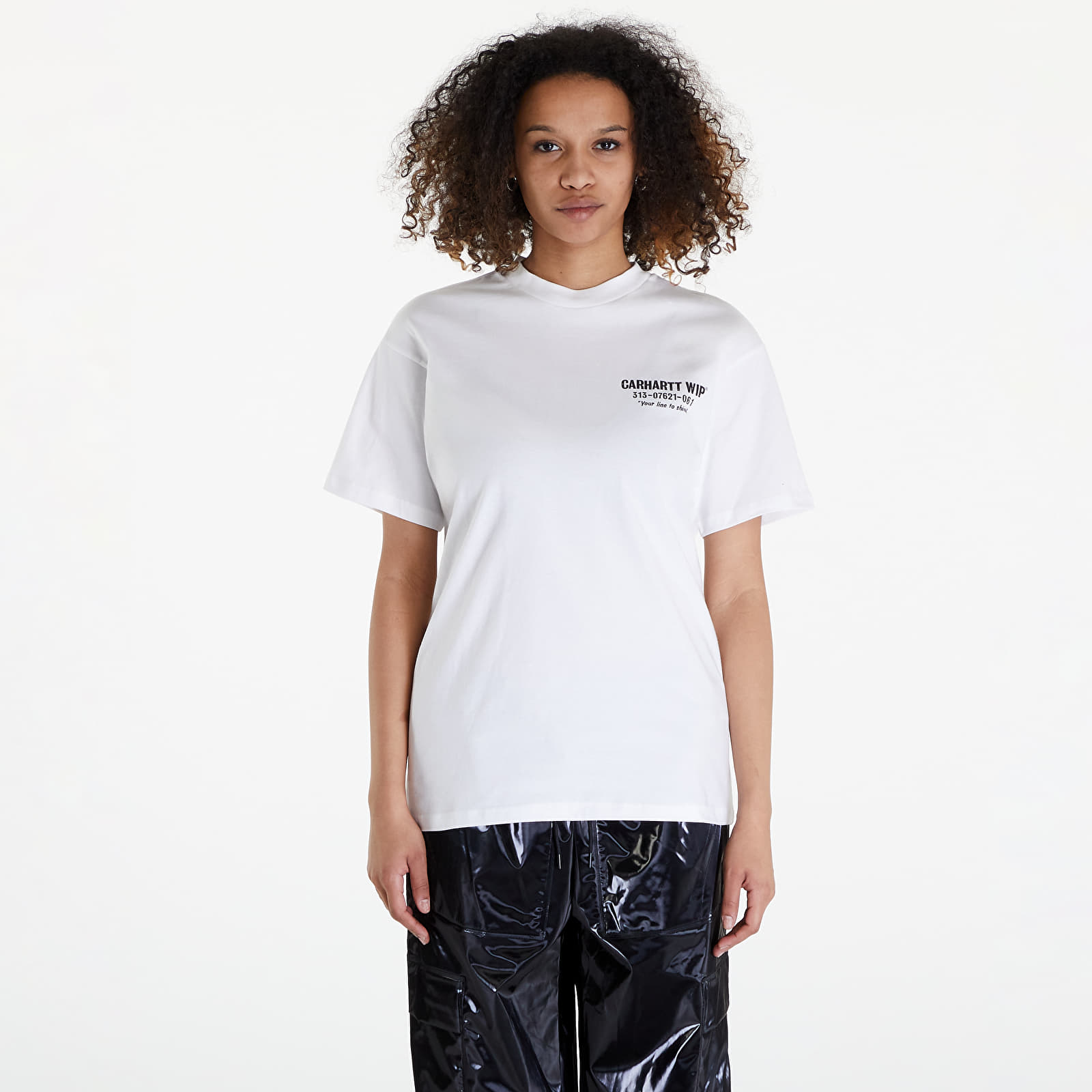 Tricouri  Carhartt WIP Short Sleeve Less Troubles T-Shirt UNISEX White/ Black