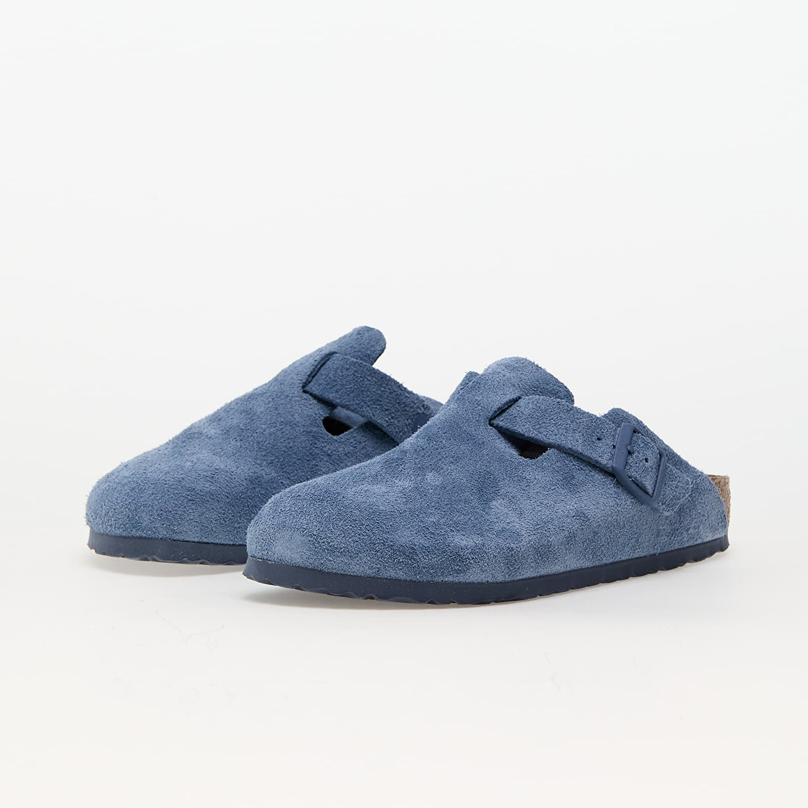 Moteriška avalynė Birkenstock Boston Birko-Floor Soft Suede Leather Elemental Blue