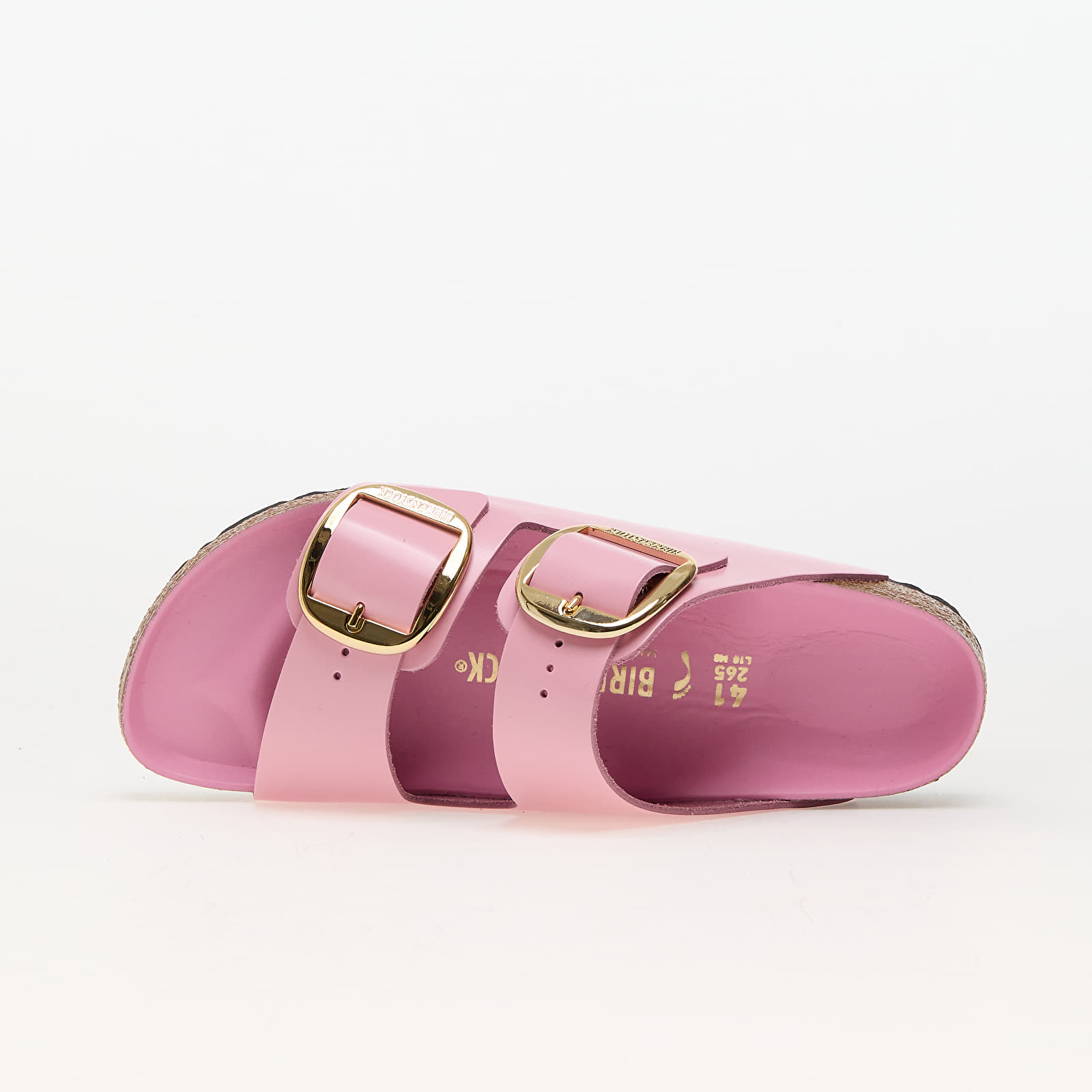 Women's shoes Birkenstock Arizona Big Buckle Natural Leather Patent High-Shine Fondant Pink