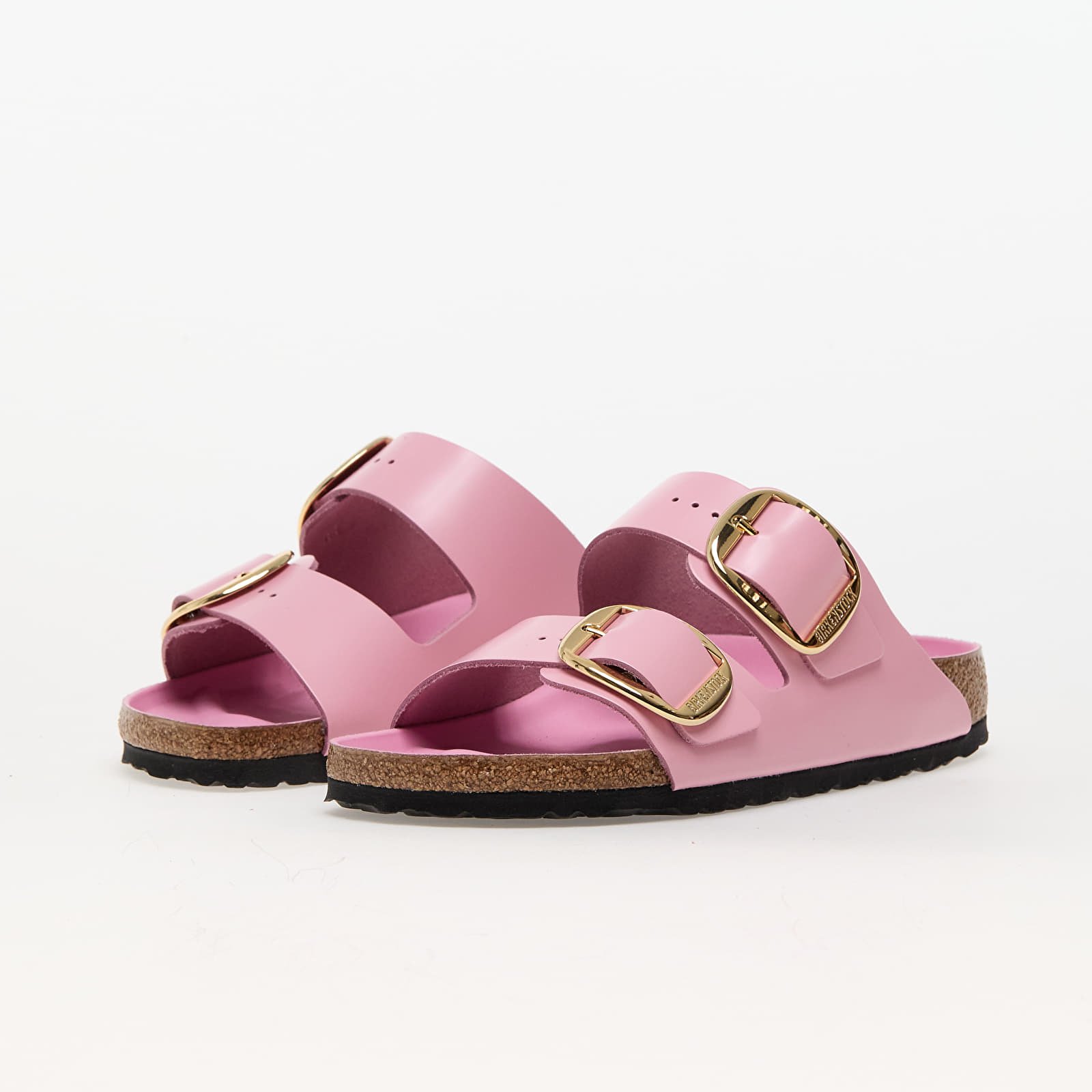 Women's shoes Birkenstock Arizona Big Buckle Natural Leather Patent High-Shine Fondant Pink