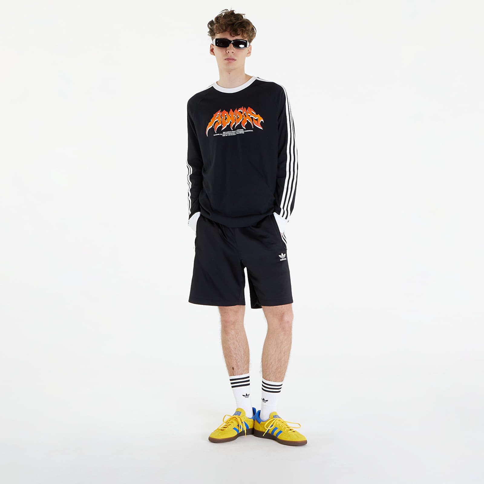 Pantaloni scurți adidas Adicolor Firebird Short Black/ White