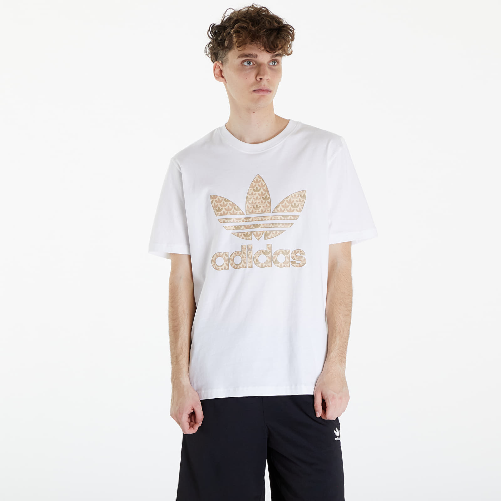 Levně adidas Classic Monogram Graphic Short Sleeve Tee White/ Sand Strata