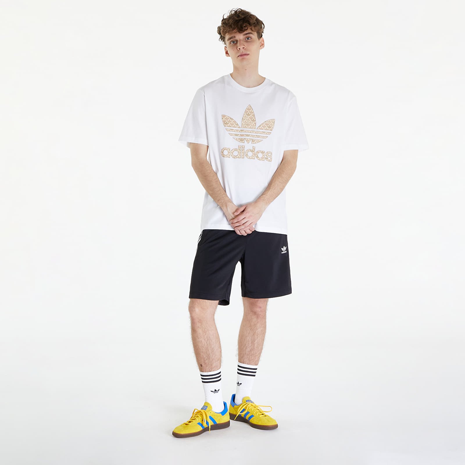 Tricouri adidas Classic Monogram Graphic Short Sleeve Tee White/ Sand Strata