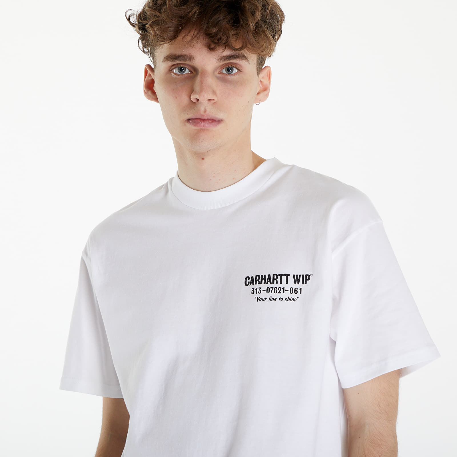 Tricouri  Carhartt WIP Short Sleeve Less Troubles T-Shirt UNISEX White/ Black