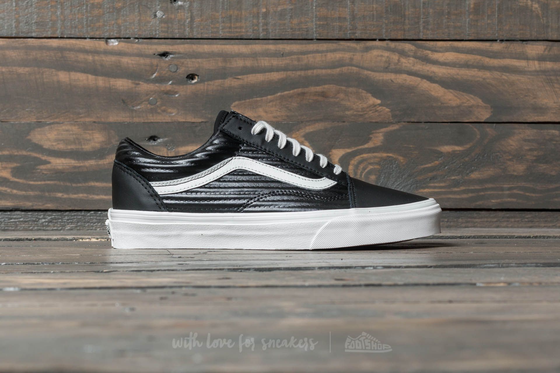 Men's shoes Vans Old Skool (Moto Leather) Black/ Blanc de Blanc | Footshop
