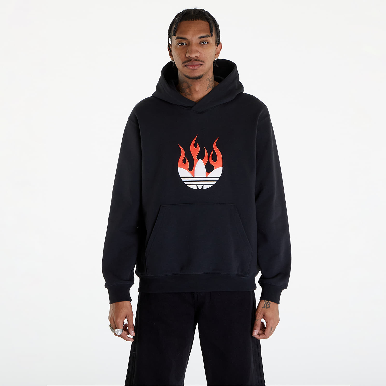 Суитшърти adidas Flames Logo Hoodie Black