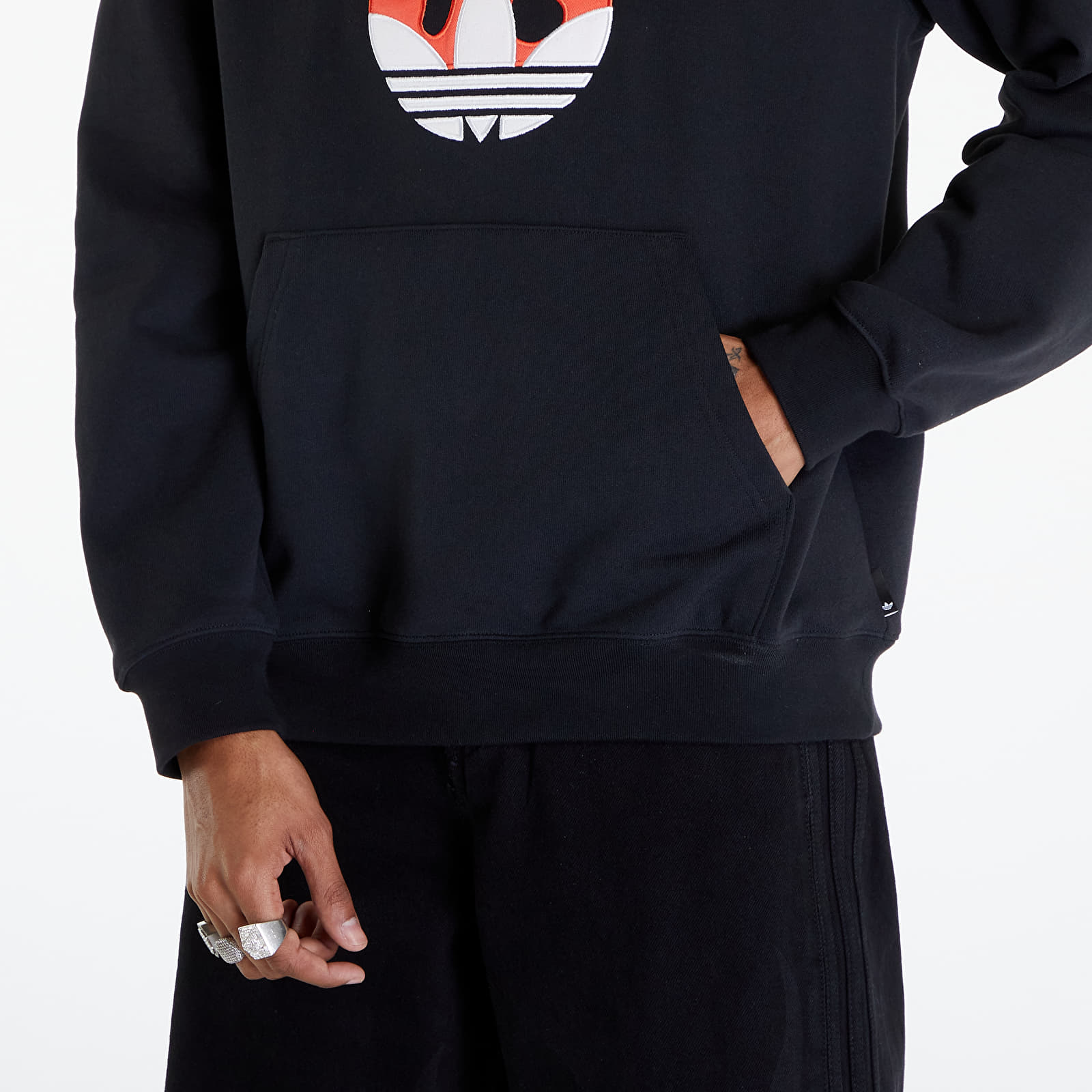 Hoodies and sweatshirts adidas Flames Logo Hoodie Black