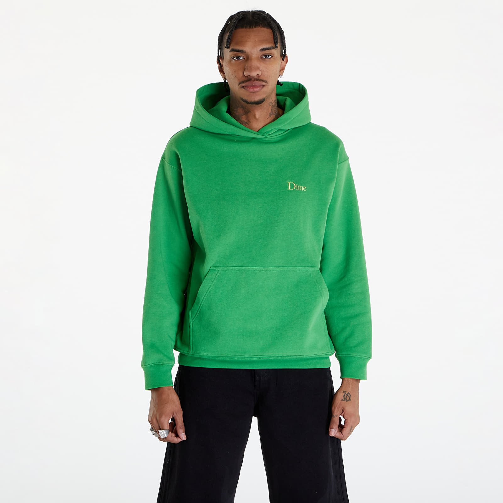 Levně Dime Classic Small Logo Hoodie Kelly Green