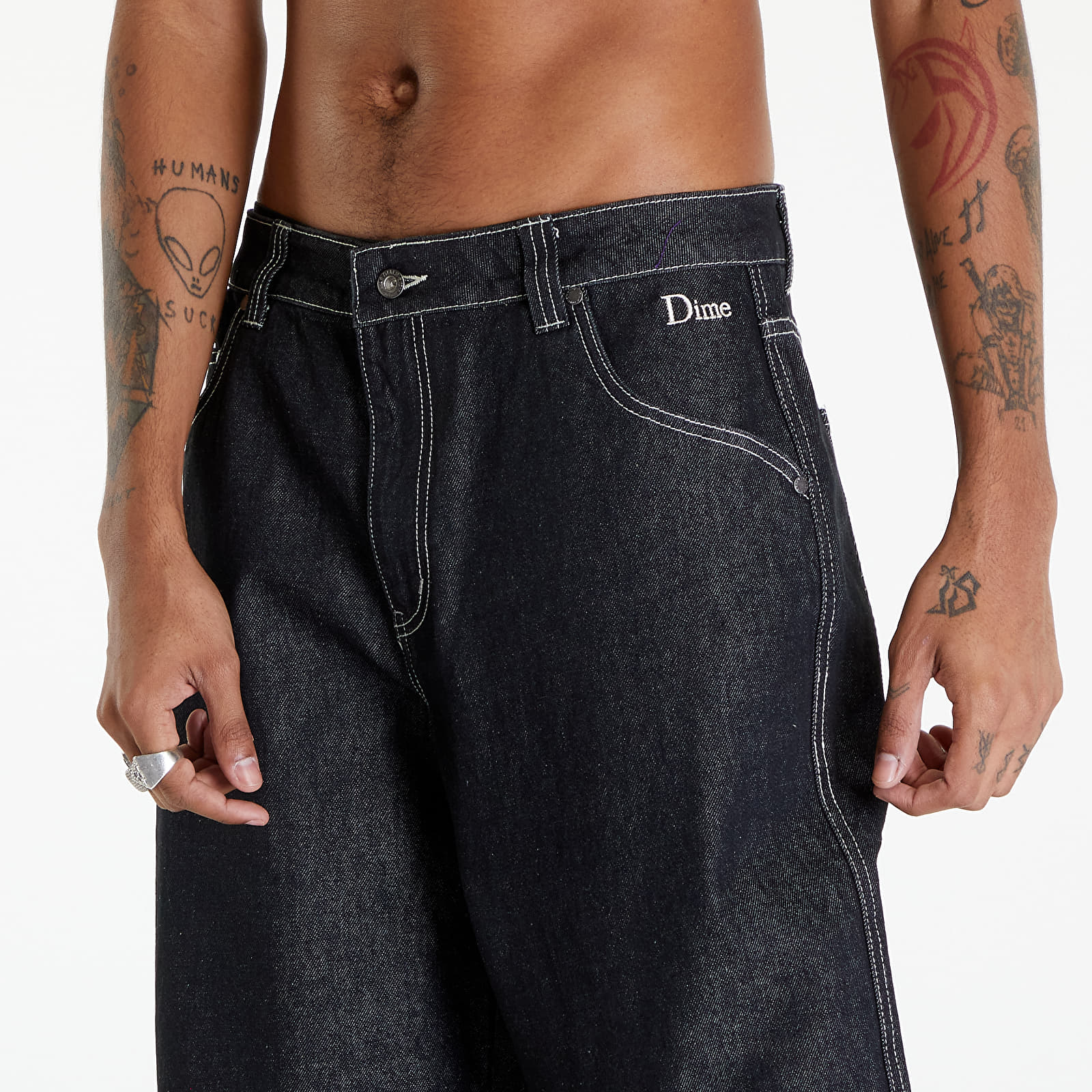 Jeansy Dime Classic Baggy Denim Pants Black Washed | Footshop