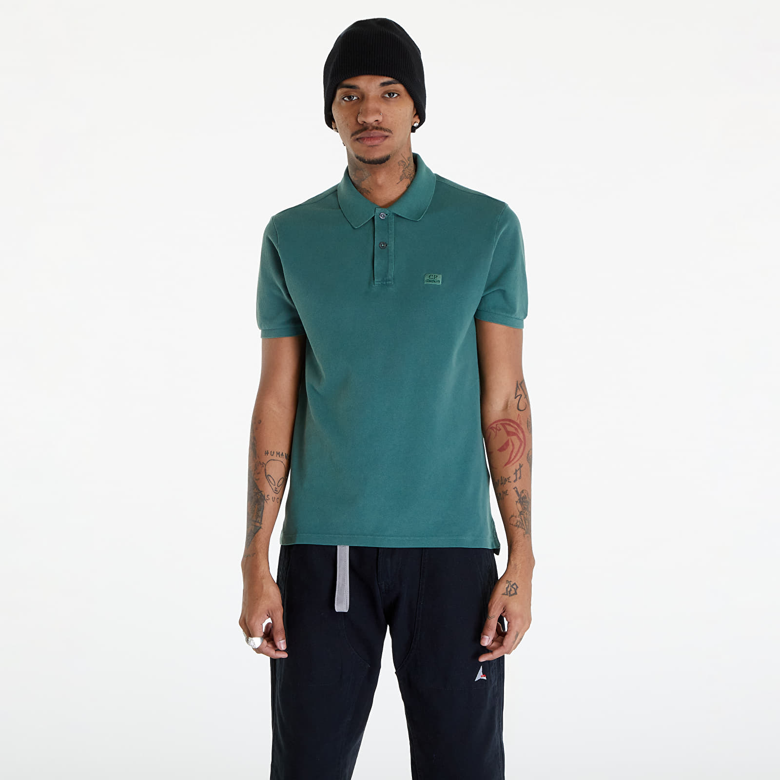 Tričká C.P. Company Short Sleeve Polo T-Shirt Duck Green