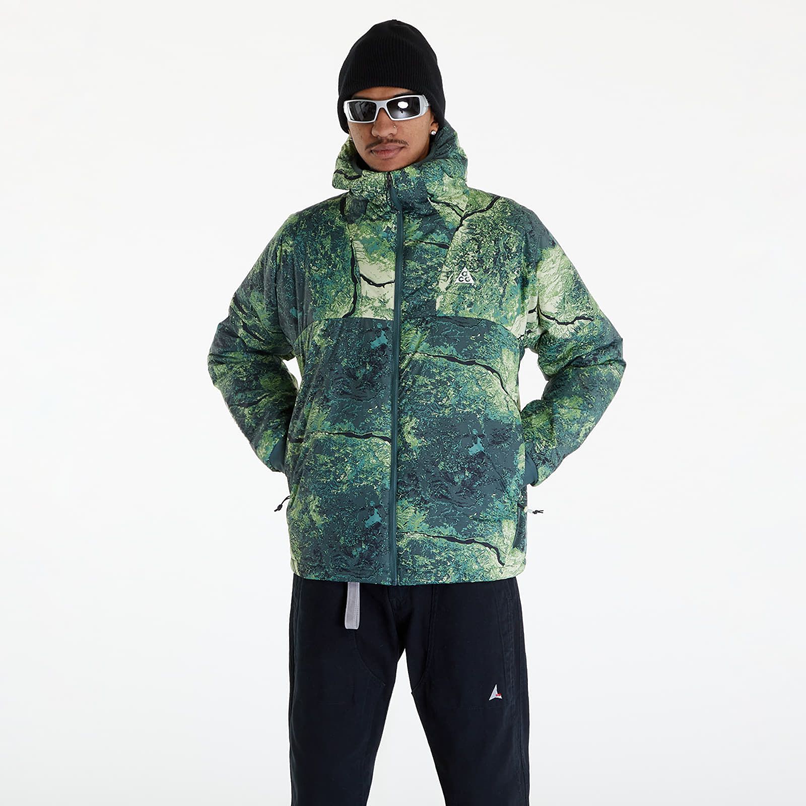 Levně Nike ACG "Rope de Dope" Men's Therma-FIT ADV Allover Print Jacket Vintage Green/ Summit White