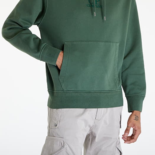 パーカー・フーディ C.P. Company Brushed' Green Cotton Sweatshirt Logo cotton fleece hoodie in green - C P Company Kids