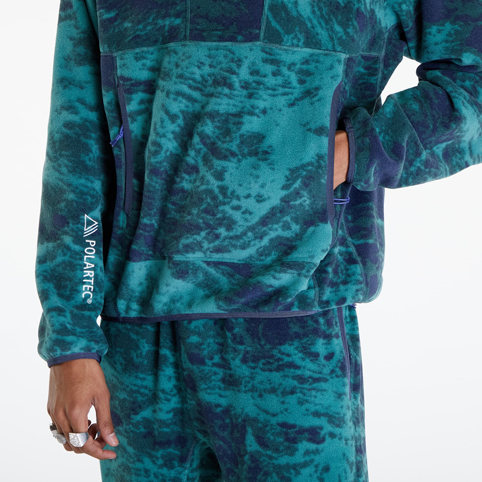 Bluzy Nike ACG "Wolf Tree" Men's Allover Print Pullover Hoodie Bicoastal/ Thunder Blue/ Summit White