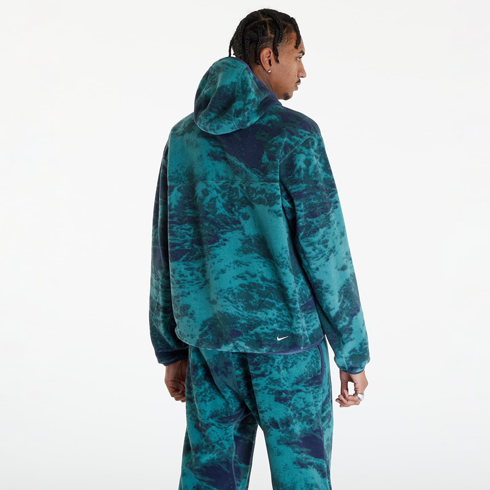 Bluzy Nike ACG "Wolf Tree" Men's Allover Print Pullover Hoodie Bicoastal/ Thunder Blue/ Summit White