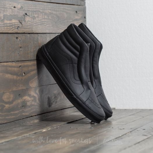 Men s shoes Vans Sk8 Hi Reissue Laceless Leather Black Footshop