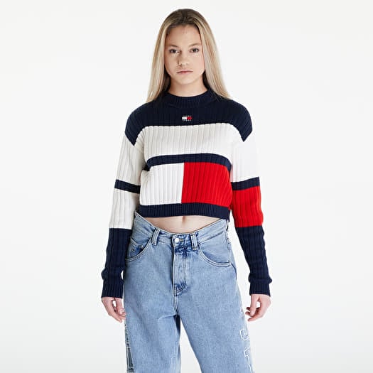Pull Tommy Jeans Colorblock Badge White
