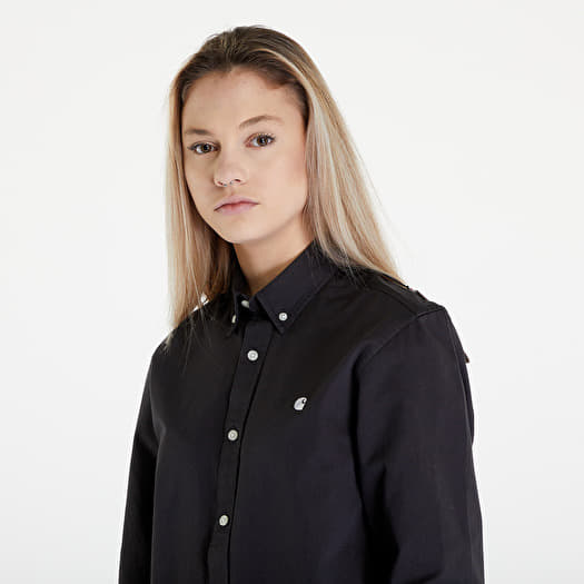 Shirts Carhartt WIP Long Sleeve Madison Shirt UNISEX Charcoal White Footshop