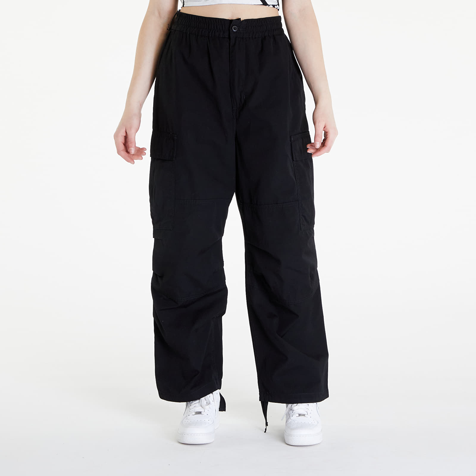 Pantaloni și blugi Carhartt WIP W' Jet Cargo Pants Black Rinsed