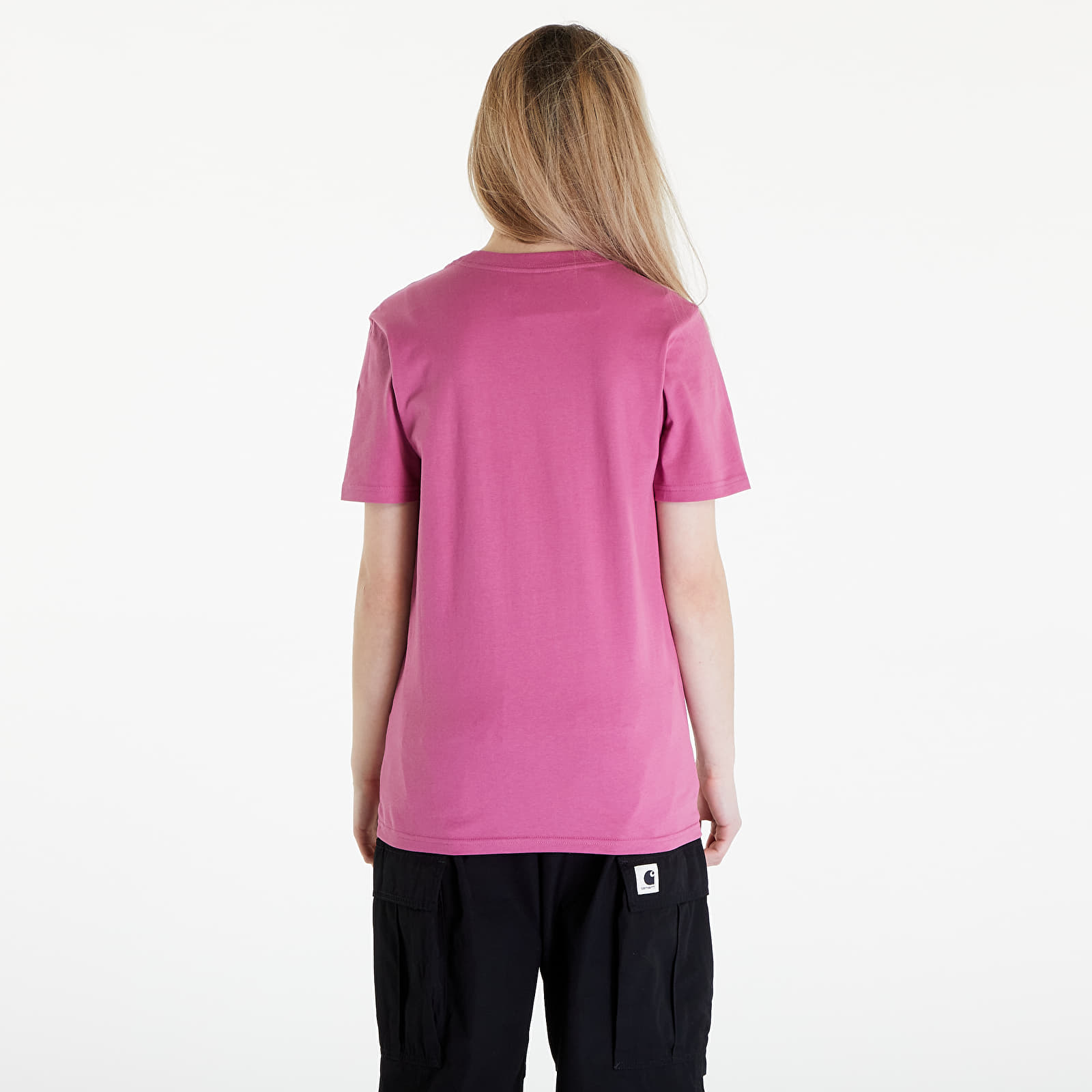 Trička Carhartt WIP Short Sleeve Script T-Shirt UNISEX Magenta/ Black