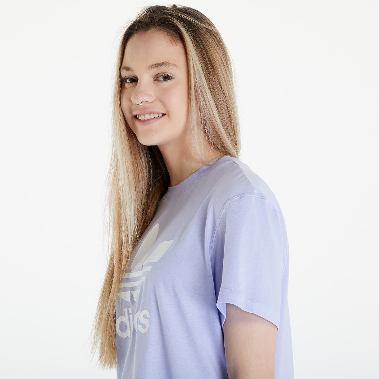 T-Shirts adidas Trefoil Tee Boxy Violet Tone